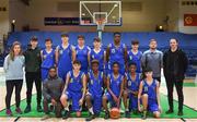24 January 2018; The Colaiste Einde Galway squad ahead of the Subway All-Ireland Schools U16B Boys Cup Final match between Colaiste Einde Galway and Colaiste an Spioraid Naoimh at the National Basketball Arena in Tallaght, Dublin. Photo by Eóin Noonan/Sportsfile