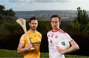 24 January 2018; Pictured at the launch of the 2018 Allianz Leagues at Belfast Castle are Neil McManus of Antrim and Colm Cavanagh of Tyrone. Antrim begin their Allianz Hurling League Division 1B campaign away to holders Galway at Pearse Stadium, whilst Tyrone will face Galway at Tuam Stadium in the opening round of Division 1 of the Allianz Football League this Sunday, January 28th. For more, see: www.gaa.ie Belfast Castle, Belfast. Photo by Sam Barnes/Sportsfile