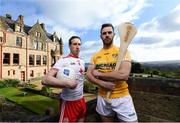 24 January 2018; Pictured at the launch of the 2018 Allianz Leagues at Belfast Castle are Colm Cavanagh of Tyrone and Neil McManus of Antrim. Antrim begin their Allianz Hurling League Division 1B campaign away to holders Galway at Pearse Stadium, whilst Tyrone will face Galway at Tuam Stadium in the opening round of Division 1 of the Allianz Football League this Sunday, January 28th. For more, see: www.gaa.ie Belfast Castle, Belfast. Photo by Sam Barnes/Sportsfile