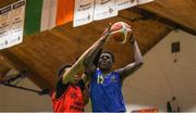 24 January 2018; Malik Thiam of Colaiste Einde Galway in action against Jordan Ukah of Colaiste an Spioraid Naoimh during the Subway All-Ireland Schools U16B Boys Cup Final match between Colaiste Einde Galway and Colaiste an Spioraid Naoimh at the National Basketball Arena in Tallaght, Dublin. Photo by Eóin Noonan/Sportsfile