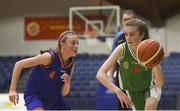 24 January 2018; Fiona Quinn of Muckross Park College in action against Rachel Killgallen of Presentation SS Tralee during the Subway All-Ireland Schools U16B Girls Cup Final match between Muckross Park College and Presentation SS Tralee at the National Basketball Arena in Tallaght, Dublin. Photo by Eóin Noonan/Sportsfile