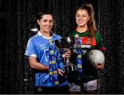 24 January 2018; Lidl Ireland today announced a third year of partnership with the Ladies Gaelic Football Association. The next phase of the campaign will see Lidl investing further in the LGFA where it matters most at local level and in the community. This is where #SeriousSupport is born and nurtured through the dedication of a local community. To celebrate their third year of partnership with the LGFA, Lidl have today launched their new 6-pack of Carrick Glen Active Spring Water. 10 cents from each purchase will fund jerseys and equipment for U-18, or under, LGFA club teams. Nominate your local Ladies Gaelic Football club to win in any Lidl store nationwide, or via Lidl s Facebook Page. Throughout the year, Lidl will run various initiatives to benefit all levels of Ladies Gaelic Football, following on from the successful Serious Starts Here campaign in 2017. The new branded Carrick Glen Active Spring Water packs will hit Lidl stores next week. Pictured are Ladies Footballers Sinead Goldrick of Dublin, left, and Sarah Rowe of Mayo, at Lidl Head Office, Tallaght, Dublin. Photo by Seb Daly/Sportsfile