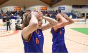 24 January 2018; Aoife Hickey of Presentation SS Tralee reacts at the final buzzer after the Subway All-Ireland Schools U16B Girls Cup Final match between Muckross Park College and Presentation SS Tralee at the National Basketball Arena in Tallaght, Dublin. Photo by Eóin Noonan/Sportsfile