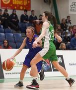 24 January 2018; Rachel Killgallen of Presentation SS Tralee in action against Sophie Farrell of Muckross Park College during the Subway All-Ireland Schools U16B Girls Cup Final match between Muckross Park College and Presentation SS Tralee at the National Basketball Arena in Tallaght, Dublin. Photo by Eóin Noonan/Sportsfile