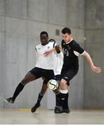 24 January 2018; Dylan Kelly of National College of Ireland in action against Evander Chatara of DIT during the CUFL Men’s Futsal Finals at Waterford IT Arena in Waterford. Photo by Diarmuid Greene/Sportsfile