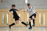 24 January 2018; Jamie Broderick of DIT in action against Kyle Hogan of National College of Ireland during the CUFL Men’s Futsal Finals at Waterford IT Arena in Waterford. Photo by Diarmuid Greene/Sportsfile