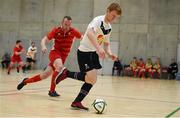 24 January 2018; Dylan Bradley of UCC in action against Stephen Quinn of IT Carlow during the CUFL Men’s Futsal Finals at Waterford IT Arena in Waterford. Photo by Diarmuid Greene/Sportsfile