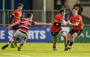 24 January 2018; Tadhg St Leger-Quinn of CBC Monkstown Park in action against Daniel Dooley of Wesley College during the Bank of Ireland Leinster Schools Vinnie Murray Cup Semi-Final match between CBC Monkstown Park and Wesley College at Donnybrook Stadium in Dublin. Photo by Piaras Ó Mídheach/Sportsfile