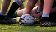 24 January 2018; A general view of a rugby ball during the Bank of Ireland Leinster Schools Vinnie Murray Cup Semi-Final match between Newpark Comprehensive and The Kings Hospital at Donnybrook Stadium in Dublin. Photo by Piaras Ó Mídheach/Sportsfile