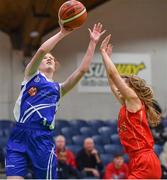 25 January 2018; Aoife Morrissey of Crescent Comprehensive in action against Ciara Byrne of Scoil Chríost Rí during the Subway All-Ireland Schools U16A Girls Cup Final match between Crescent Comprehensive, Limerick, and Scoil Chriost Rí, Portlaoise, Laois, at the National Basketball Arena in Tallaght, Dublin. Photo by Brendan Moran/Sportsfile