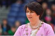 25 January 2018; Basketball Ireland President Theresa Walsh during the Subway All-Ireland Schools U16A Girls Cup Final match between Crescent Comprehensive, Limerick, and Scoil Chriost Rí, Portlaoise, Laois, at the National Basketball Arena in Tallaght, Dublin. Photo by Brendan Moran/Sportsfile