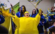 25 January 2018; Christ King Cork supporter Emily Shannon cheers on her side during the Subway All-Ireland Schools U19A Girls Cup Final match between Christ King Cork and Colaiste Chiarain, Leixlip, Kildare, at the National Basketball Arena in Tallaght, Dublin. Photo by Brendan Moran/Sportsfile