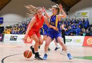 25 January 2018; Niamh Masterson of Colaiste Chiaráin in action against Niamh Foley of Christ King SS during the Subway All-Ireland Schools U19A Girls Cup Final match between Christ King Cork and Colaiste Chiarain, Leixlip, Kildare, at the National Basketball Arena in Tallaght, Dublin. Photo by Brendan Moran/Sportsfile