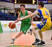 25 January 2018; MVP Christopher Fulton of St Malachy's, who scored 47 points including 15 three pointers, in action againsy Ciaran Brosnan of CBS The Green during the Subway All-Ireland Schools U16A Boys Cup Final match between St Mary's CBS The Green Tralee, Kerry, and St Malachy's, Belfast, Antrim, at the National Basketball Arena in Tallaght, Dublin. Photo by Brendan Moran/Sportsfile
