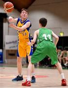 25 January 2018; Darragh Broderick of CBS The Green in action against Darragh Ferguson of St Malachy's during the Subway All-Ireland Schools U16A Boys Cup Final match between St Mary's CBS The Green Tralee, Kerry, and St Malachy's, Belfast, Antrim, at the National Basketball Arena in Tallaght, Dublin. Photo by Brendan Moran/Sportsfile