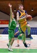 25 January 2018; Darragh Broderick of CBS The Green in action against Conor Eastwood of St Malachy's during the Subway All-Ireland Schools U16A Boys Cup Final match between St Mary's CBS The Green Tralee, Kerry, and St Malachy's, Belfast, Antrim, at the National Basketball Arena in Tallaght, Dublin. Photo by Brendan Moran/Sportsfile