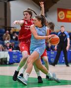 26 January 2018; Niamh Kenny of DCU Mercy in action against Katie Walshe of Brunell during the Hula Hoops Under 20 Women’s National Cup Final match between Brunell and DCU Mercy at the National Basketball Arena in Tallaght, Dublin. Photo by Brendan Moran/Sportsfile