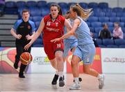26 January 2018; Amy Murphy of Brunell in action against Nicole Clancy of DCU Mercy during the Hula Hoops Under 20 Women’s National Cup Final match between Brunell and DCU Mercy at the National Basketball Arena in Tallaght, Dublin. Photo by Brendan Moran/Sportsfile