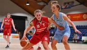 26 January 2018; Simone O'Shea of Brunell in action against Nicole Clancy of DCU Mercy during the Hula Hoops Under 20 Women’s National Cup Final match between Brunell and DCU Mercy at the National Basketball Arena in Tallaght, Dublin. Photo by Brendan Moran/Sportsfile