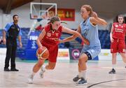 26 January 2018; Simone O'Shea of Brunell in action against Deborah Sealy of DCU Mercy during the Hula Hoops Under 20 Women’s National Cup Final match between Brunell and DCU Mercy at the National Basketball Arena in Tallaght, Dublin. Photo by Brendan Moran/Sportsfile