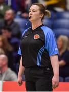 26 January 2018; Referee Tara Dunphy during the Hula Hoops Under 20 Women’s National Cup Final match between Brunell and DCU Mercy at the National Basketball Arena in Tallaght, Dublin. Photo by Brendan Moran/Sportsfile