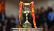 26 January 2018; A general view of the trophy prior to the Hula Hoops Under 20 Women’s National Cup Final match between Brunell and DCU Mercy at the National Basketball Arena in Tallaght, Dublin. Photo by Brendan Moran/Sportsfile