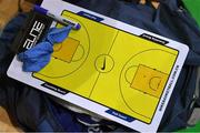 27 January 2018; A general view of a tactics board during the Hula Hoops NICC Men’s National Cup Final match between Blue Demons and BC Leixlip Zalgiris at the National Basketball Arena in Tallaght, Dublin. Photo by Brendan Moran/Sportsfile