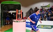 27 January 2018; Meadhbh McCarthy makes her way out to the court past the cup prior to the Hula Hoops Under 18 Women’s National Cup Final match between Glanmire and DCU Mercy at the National Basketball Arena in Tallaght, Dublin. Photo by Eóin Noonan/Sportsfile