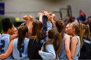 27 January 2018; DCU Mercy players celebrate after the Hula Hoops Under 18 Women’s National Cup Final match between Glanmire and DCU Mercy at the National Basketball Arena in Tallaght, Dublin. Photo by Eóin Noonan/Sportsfile
