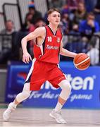 27 January 2018; Jack Walsh of Templeogue during the Hula Hoops Under 18 Men’s National Cup Final match between Neptune and Templeogue at the National Basketball Arena in Tallaght, Dublin. Photo by Brendan Moran/Sportsfile