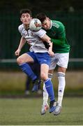 27 January 2018; Colm Whelan of Waterford FC in action against Danny Kane of Cork City during the Munster Senior Cup match between Cork City and Waterford FC at O'Shea Park in Cork. Photo by Stephen McCarthy/Sportsfile