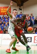 27 January 2018; Aston Kisuka of Templeogue in action against David Murray of Neptune during the Hula Hoops Under 18 Men’s National Cup Final match between Neptune and Templeogue at the National Basketball Arena in Tallaght, Dublin. Photo by Eóin Noonan/Sportsfile