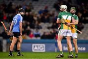 27 January 2018; Thomas Spain, right, and Dermot Shortt, second from right, of Offaly congratulate each other following their side's victory during the Allianz Hurling League Division 1B Round 1 match between Dublin and Offaly at Croke Park in Dublin. Photo by Seb Daly/Sportsfile