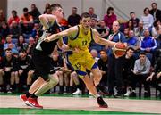 27 January 2018; Ivan Bogdanovic of Keane's Supervalu Killorglin in action against Ronan O'Sullivan of Ballincollig during the Hula Hoops President’s Cup Final match between Ballincollig and Keane’s SuperValu Killorglin at the National Basketball Arena in Tallaght, Dublin. Photo by Brendan Moran/Sportsfile