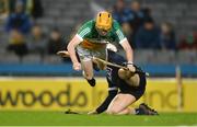 27 January 2018; Liam Langton of Offaly is fouled by Dublin goalkeeper Alan Nolan on his way to scoring his side's second goal during the Allianz Hurling League Division 1B Round 1 match between Dublin and Offaly at Croke Park in Dublin. Photo by Piaras Ó Mídheach/Sportsfile