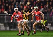 27 January 2018; James Maher of Kilkenny in action against Luke Meade, left, and Shane Kingston of Cork during the Allianz Hurling League Division 1A Round 1 match between Cork and Kilkenny at Páirc Uí Chaoimh in Cork. Photo by Stephen McCarthy/Sportsfile