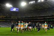 27 January 2018; Offaly players leave the field after defeating Dublin in the Allianz Hurling League Division 1B Round 1 match between Dublin and Offaly at Croke Park in Dublin. Photo by Piaras Ó Mídheach/Sportsfile