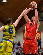 27 January 2018; Jason Killeen of Black Amber Templeogue in action against Mariusz Markowicz of UCD Marian during the Hula Hoops Pat Duffy National Cup Final match between UCD Marian and Black Amber Templeogue at the National Basketball Arena in Tallaght, Dublin. Photo by Brendan Moran/Sportsfile