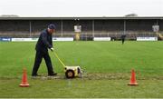 28 January 2018; Cusack Park groundsman John Fall lines the pitch prior to the Allianz Hurling League Division 1A Round 1 match between Clare and Tipperary at Cusack Park in Ennis, County Clare. Photo by Stephen McCarthy/Sportsfile