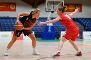 28 January 2018; Catriona White of Killester in action against Katie Reidy of St Mary's Castleisland during the Hula Hoops NICC Women's National Cup Final match between Killester and St Mary's Castleisland at the National Basketball Arena in Tallaght, Dublin. Photo by Eóin Noonan/Sportsfile