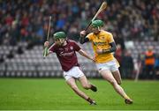 28 January 2018; Brian Concannon of Galway in action against Gerald Walsh of Antrim during the Allianz Hurling League Division 1B Round 1 match between Galway and Antrim at Pearse Stadium in Galway. Photo by Daire Brennan/Sportsfile