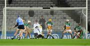 27 January 2018; Offaly goalkeeper Conor Slevin saves a free from John Hetherton of Dublin during the Allianz Hurling League Division 1B Round 1 match between Dublin and Offaly at Croke Park in Dublin. Photo by Piaras Ó Mídheach/Sportsfile