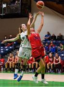 28 January 2018; Hollie Herlihy of Fr Mathews in action against Eimear Máirtín of Meteors during the Hula Hoops Senior Women's Cup Final match between Fr Mathews and Meteors at the National Basketball Arena in Tallaght, Dublin. Photo by Eóin Noonan/Sportsfile