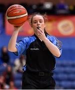 28 January 2018; Referee Niamh Callaghan during the Hula Hoops Senior Women's Cup Final match between Fr Mathews and Meteors at the National Basketball Arena in Tallaght, Dublin. Photo by Brendan Moran/Sportsfile