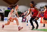 28 January 2018; Susie Doyle of Meteors in action against Ashley Cunningham of Fr Mathews during the Hula Hoops Senior Women's Cup Final match between Fr Mathews and Meteors at the National Basketball Arena in Tallaght, Dublin. Photo by Brendan Moran/Sportsfile
