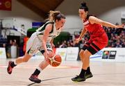 28 January 2018; Susan Fogarty of Meteors in action against Kellie Cahalane of Fr Mathews during the Hula Hoops Senior Women's Cup Final match between Fr Mathews and Meteors at the National Basketball Arena in Tallaght, Dublin. Photo by Brendan Moran/Sportsfile