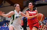 28 January 2018; Hollie Herlihy of Fr Mathews in action against Eimear Máirtín of Meteors during the Hula Hoops Senior Women's Cup Final match between Fr Mathews and Meteors at the National Basketball Arena in Tallaght, Dublin. Photo by Brendan Moran/Sportsfile