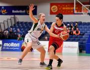 28 January 2018; Kellie Cahalane of Fr Mathews in action against Fiona Meany of Meteors during the Hula Hoops Senior Women's Cup Final match between Fr Mathews and Meteors at the National Basketball Arena in Tallaght, Dublin. Photo by Brendan Moran/Sportsfile