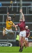 28 January 2018; Joseph Cooney of Galway in action against Donal McKinley of Antrim during the Allianz Hurling League Division 1B Round 1 match between Galway and Antrim at Pearse Stadium in Galway. Photo by Daire Brennan/Sportsfile