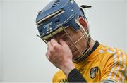 28 January 2018; A dejected James McNaughton of Antrim after the Allianz Hurling League Division 1B Round 1 match between Galway and Antrim at Pearse Stadium in Galway. Photo by Daire Brennan/Sportsfile